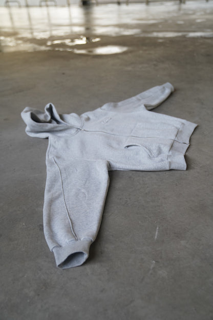 Basic Grijze Zip- Hoodie