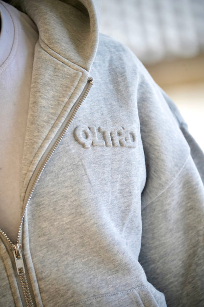 Basic Grijze Zip- Hoodie